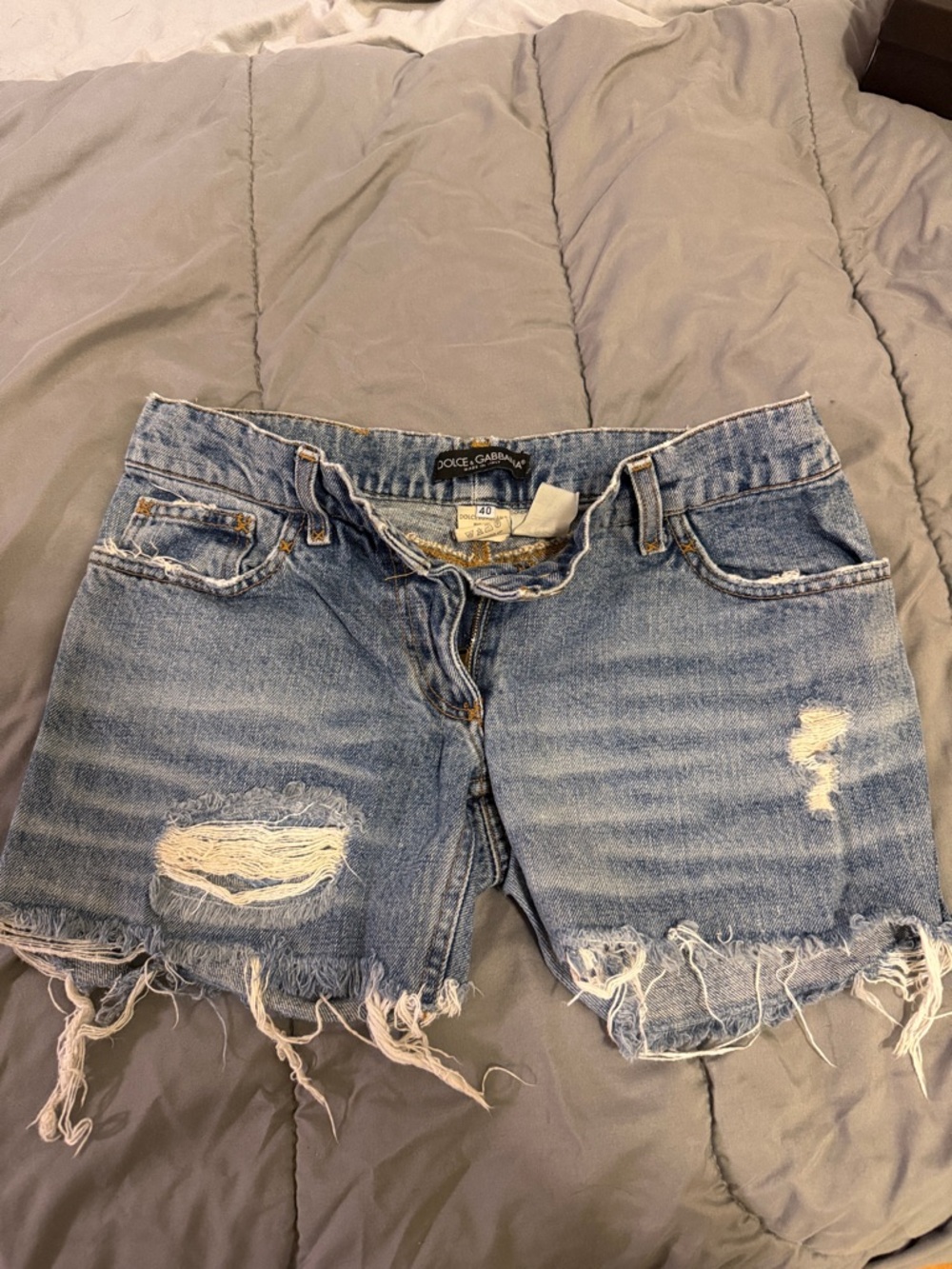 Dolce & Gabbana Distressed Denim Women’s Shorts in Light Blue